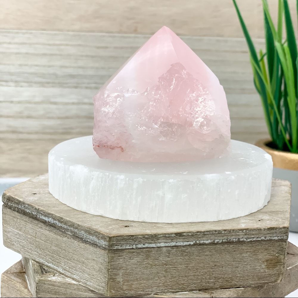 Rose Quartz Rough and Polished Point